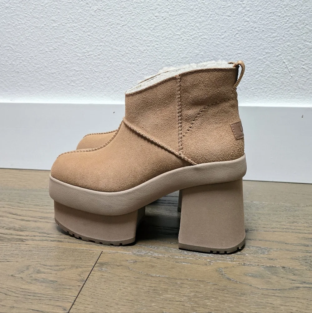 🆕️ Ugg New Heights Platform Mini Chunky Heel Boot in Chestnut